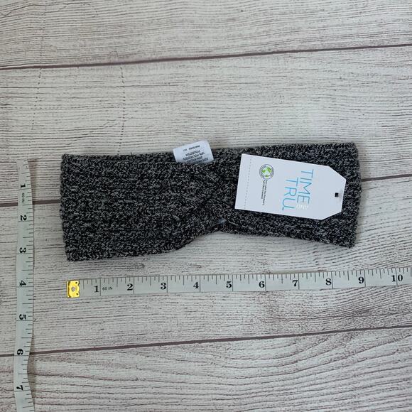 Time and Tru Gray Knit Headband Ear Warmer Winter Twisted Bow One Size - Picture 10 of 10